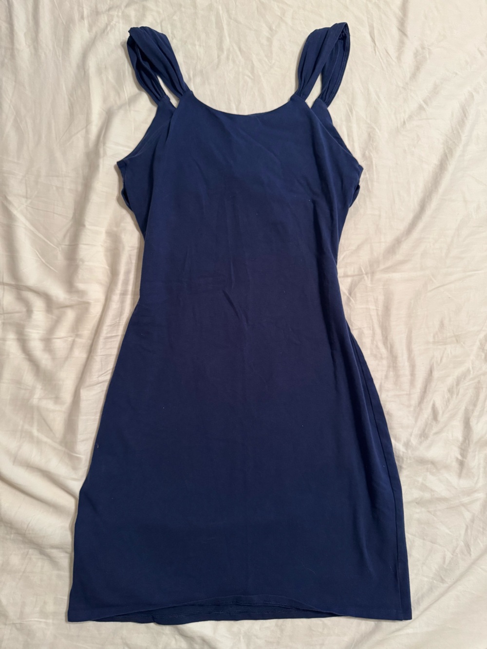 Victoria's Secret Navy Blue Wrap-Style Mini Dress With Built-In Bra - Picture 3 of 7
